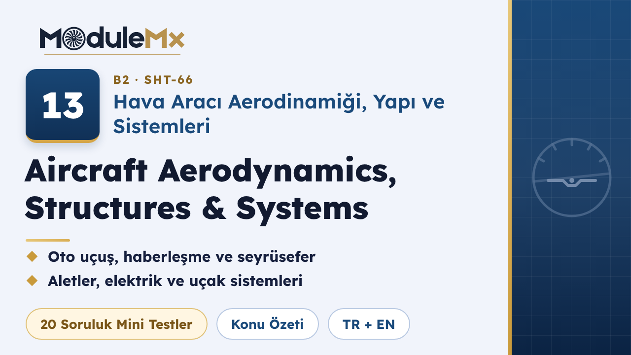 MODÜL 13 (B2) · Hava Aracı Aerodinamiği, Yapı ve Sistemleri (Aircraft Aerodynamics, Structures & Systems)